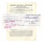 Bill Russell Contract Signed From 1975 as General Manager of the Seattle SuperSonics -- Russell Signs Player Al Carlson