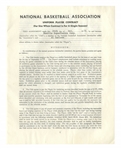 Bill Russell Contract Signed From 1975 as General Manager of the Seattle SuperSonics -- Russell Signs Player Al Carlson