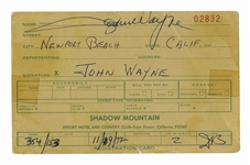 John Wayne Signed Document for a Celebrity Tennis Tournament