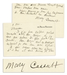 Mary Cassatt Autograph Letter Signed Mentioning Her Collaborator, Edgar Degas -- ...My Degas are in Auvergne...