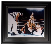 Muhammad Ali Signed 20'' x 16'' Photo After Knocking Out George Foreman in Round 8 of ''Rumble in the Jungle'' -- With Mounted Memories COA