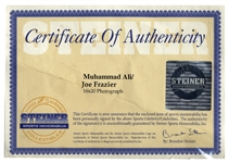 Muhammad Ali & Joe Frazier Signed 20'' x 16'' Photo From the Fight of the Century -- With Steiner COA