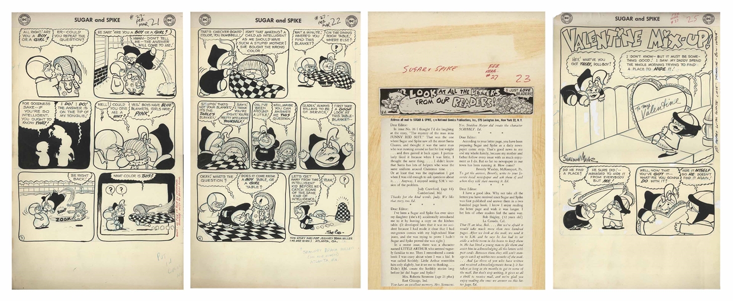 Sheldon Mayer Original Hand-Drawn ''Sugar and Spike'' Comic Book -- Complete Issue of 28 Pages From the February-March 1960 Issue #27 -- Valentine's Day Theme