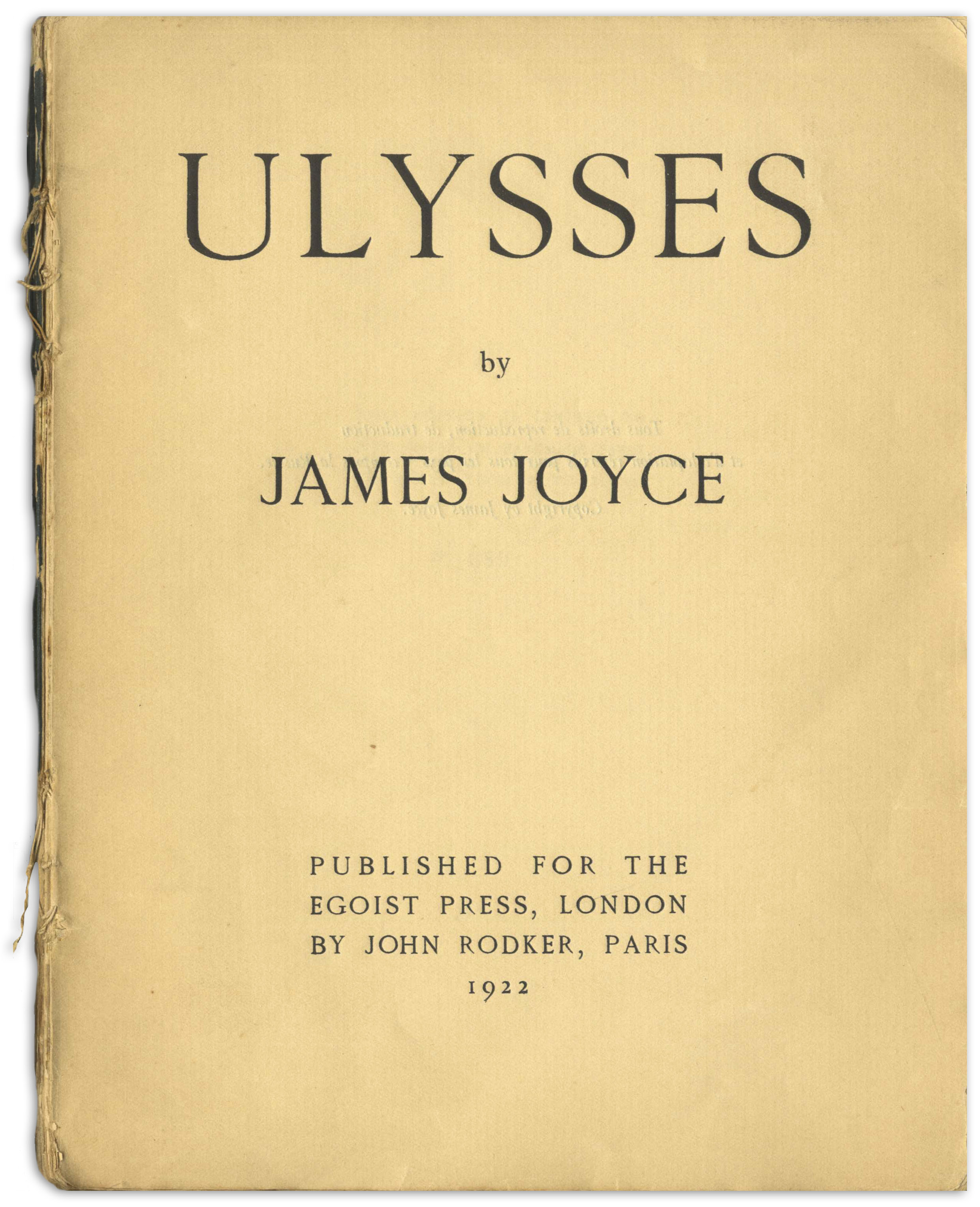 Lot Detail - James Joyce ''Ulysses'' First English Edition From 1922 ...