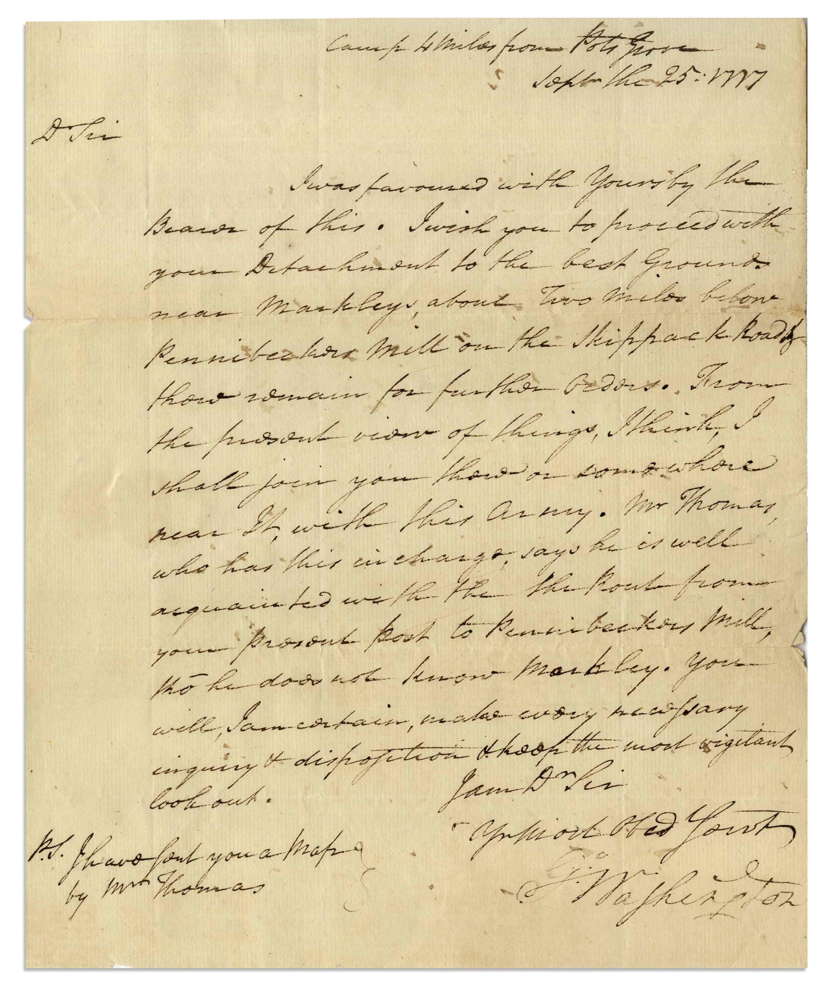 Lot Detail - George Washington Letter Signed, One Day Before the ...