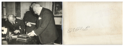 Winston Churchill Lot of Press Photos Showing Churchill Receiving a Humidor