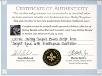 Shirley Temple Owned Leather Bound Script From 1934 Film ''Bright Eyes''