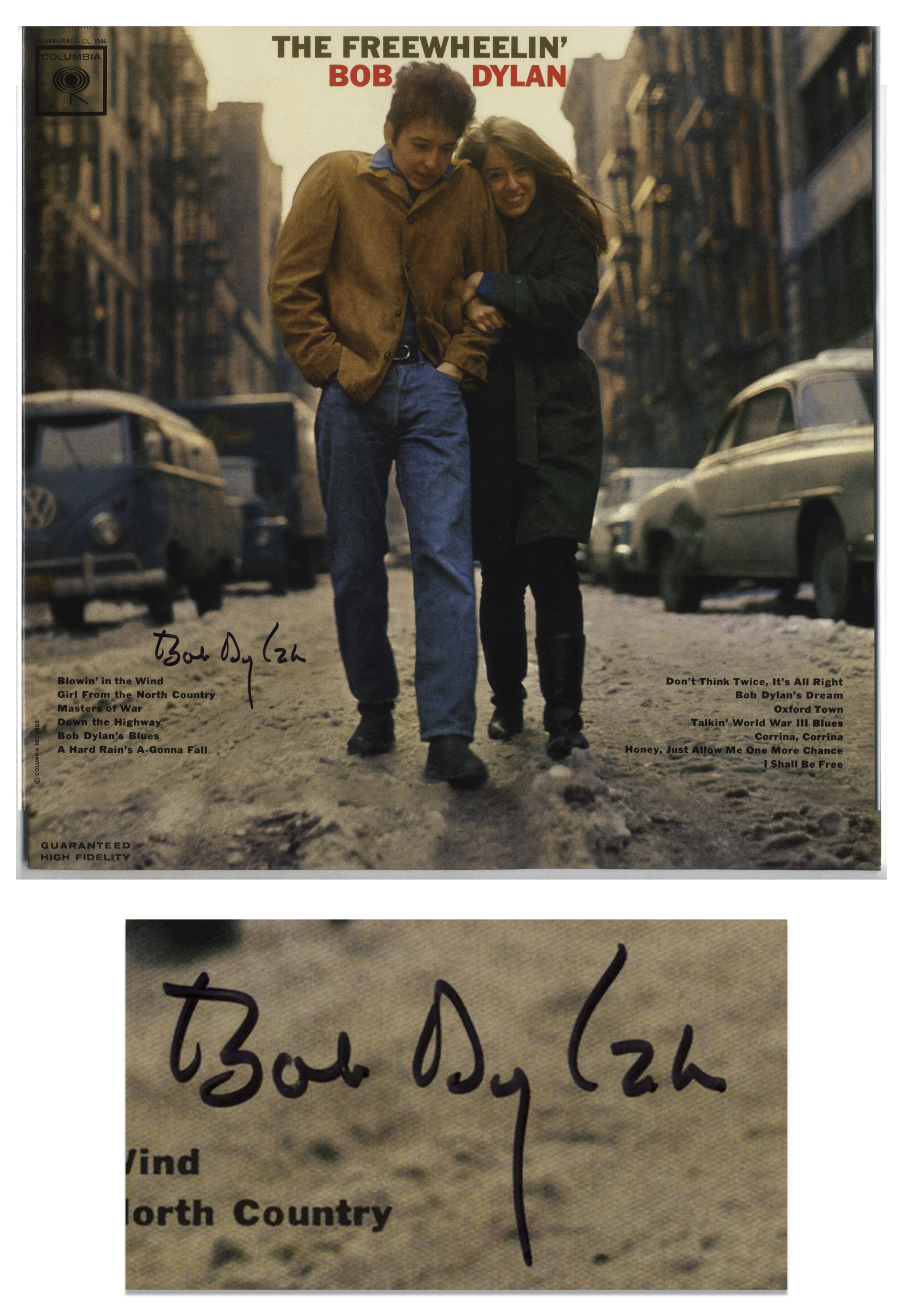 Lot Detail Bob Dylan Signed Album The Freewheelin Bob Dylan With Coas From Jeff Rosen And Roger Epperson