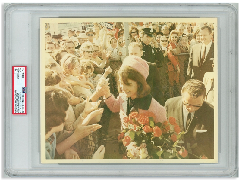 Original 10'' x 8'' Photo of Jackie Kennedy Taken by Cecil W. Stoughton the Morning of the Assassination -- Encapsulated & Authenticated by PSA as Type I Photograph