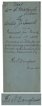 Frederick Douglass Document Signed as Recorder of Deeds