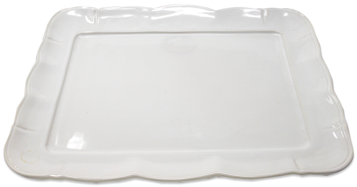 Elegant White-Glazed Platter Owned by the Kennedy Family -- From Sotheby's 2005 Sale, ''Property From Kennedy Family Homes''
