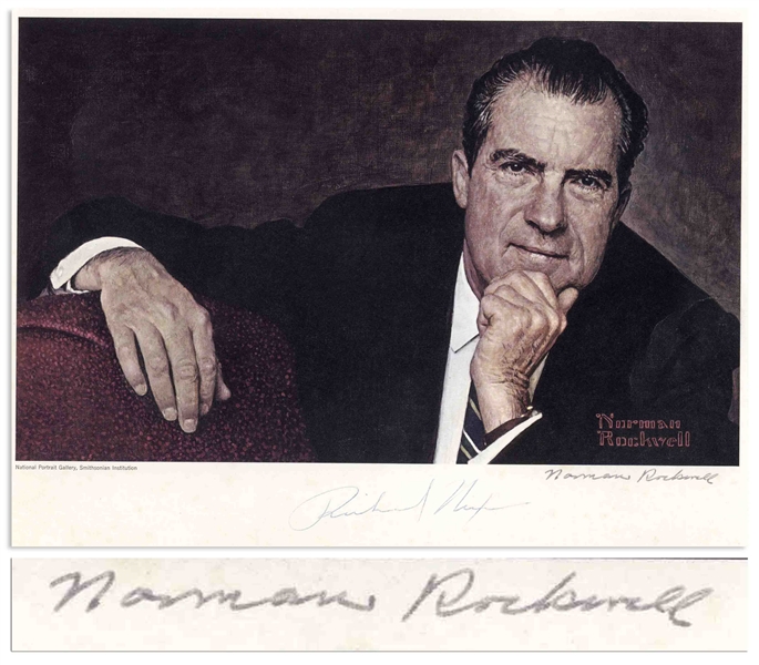 Norman Rockwell Signed Portrait of Richard Nixon, Done by Rockwell