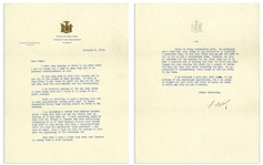 Fantastic 2pp. Letter Signed by FDR Regarding Warm Springs -- ''...to prevent him from criticising everything we do at Warm Springs...Don't you love his expression 'rich patients'...''