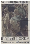 Norman Rockwell Signed ''Four Freedoms'' Posters Measuring 28.5'' x 40'' -- Complete Set of Four Posters From 1943 Each Signed by Rockwell, Without Inscription