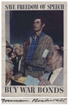 Norman Rockwell Signed ''Four Freedoms'' Posters Measuring 28.5'' x 40'' -- Complete Set of Four Posters From 1943 Each Signed by Rockwell, Without Inscription