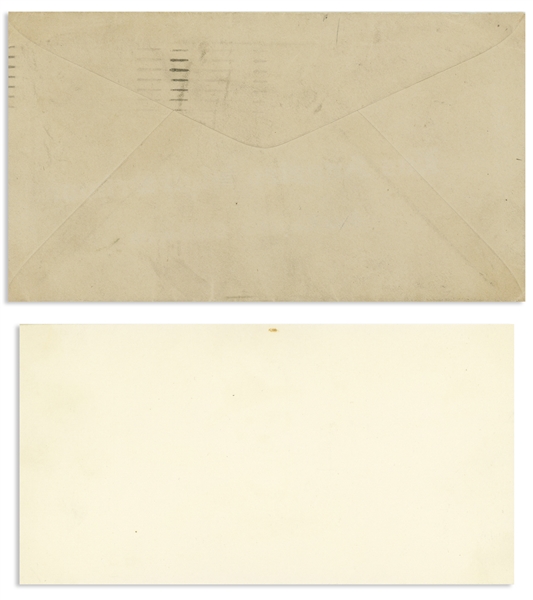 George Herriman Lot of Original ''Krazy Kat'' Artwork -- Herriman Draws an Envelope With Krazy Kat & Ignatz, and Also a Card With ''Ole Man Herriman'' Serenading a Friend