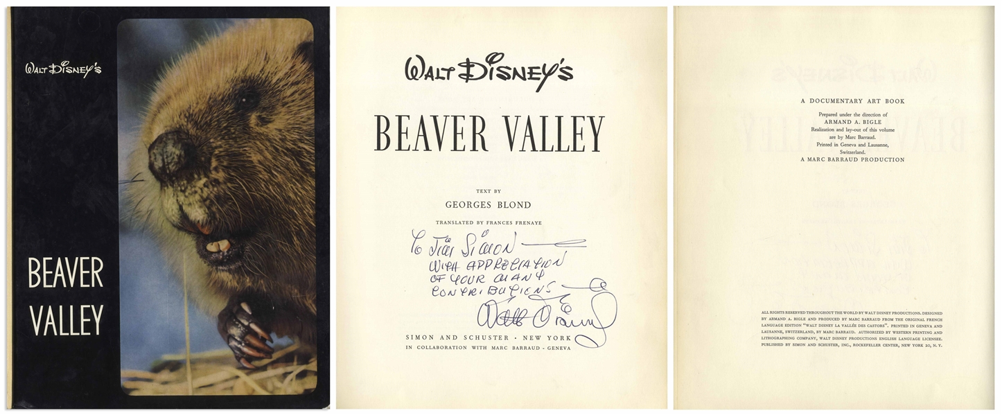 Walt Disney Lot of Three Signed Illustrated Books From the ''True-Life Adventures'' Nature Documentary Series -- Each Inscribed to Disney Cinematographer James Simon
