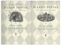 J.K. Rowling Signed Set of Two Harry Potter First U.S. Editions, One Inscribed Happy Birthday! by Rowling -- With PSA/DNA COA