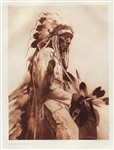 Edward Sheriff Curtis Original Large Photogravure Plate of The Old Cheyenne -- From The North American Indian