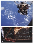 James McDivitt Signed 20 x 16 Photo of the Apollo 9 Lunar Module in the Earths Orbit