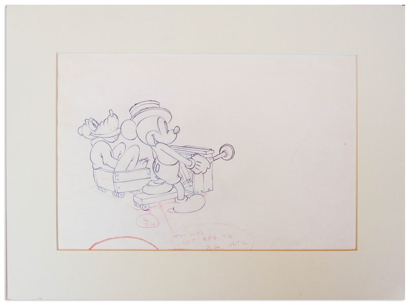 Pencil Drawing Used in the Making of the 1939 Disney Short ''Society Dog Show''