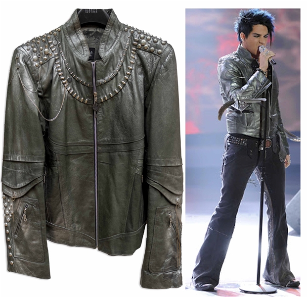 Adam Lambert Leather Jacket Stage-Worn on American Idol During His Famous Rendition of Whole Lotta Love -- The Performance That Convinced Queen That Lambert Could Be Their New Lead Singer