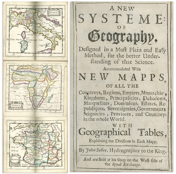 ''A New Systeme of Geography'' First Edition From 1685 by John Seller, the Hydrographer to the King -- Very Rare as a First Edition With Few Copies Still Extant