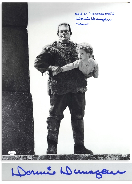 Child Actor Donnie Dunagan Signed 20'' x 16'' Photo as the ''Son of Frankenstein''