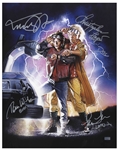 Back to the Future Cast-Signed 16 x 20 Photo, With Drew Struzan Artwork