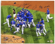Chicago Clubs Team-Signed 2016 World Series 20 x 16 Photo -- Signed by 24 Players Including MVP Ben Zobrist