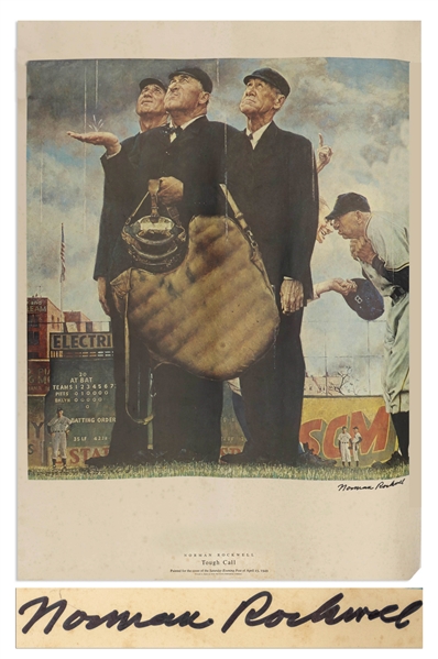 Norman Rockwell Tough Call Signed Poster