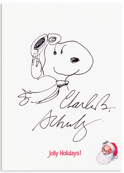 Charles Schulz Drawing of Snoopy as the Flying Ace