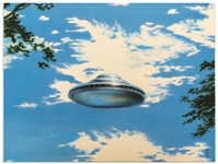 Original Artwork for Tom Petty and the Heartbreakers Album Into the Great Wide Open -- Commissioned Directly by Petty, Artwork Shows a Flying Saucer Used in the CD Booklet & Promo CD