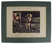 Apollo 17 Photo Display Signed by Gene Cernan, Ron Evans and Harrison Schmitt -- Measures 14'' x 11''