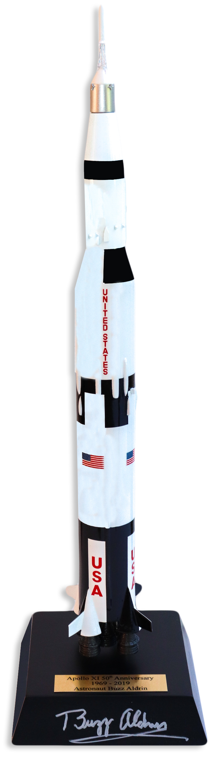 Lot Detail - Buzz Aldrin Signed Apollo Saturn V Rocket Model