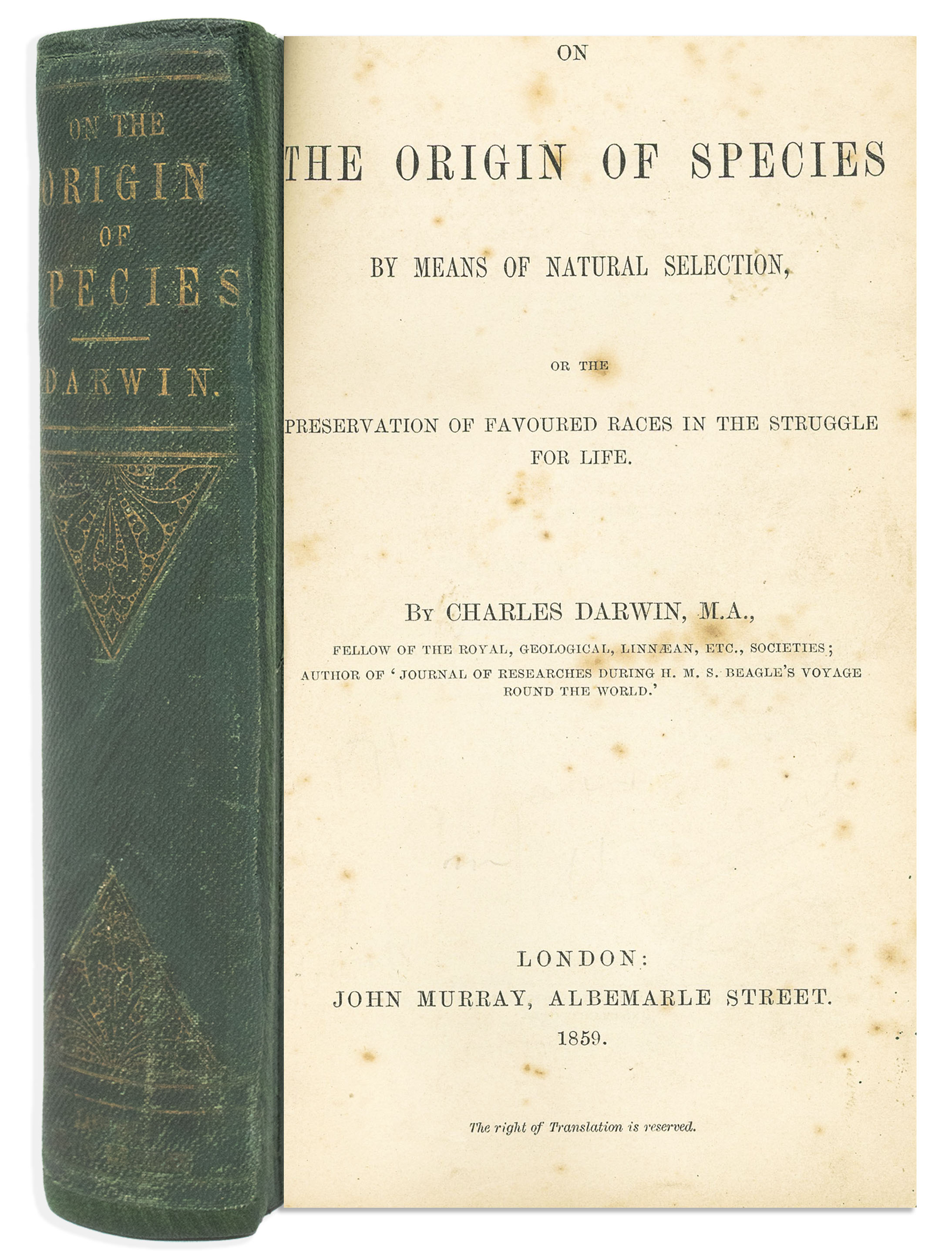 Lot Detail - First Edition, First Printing of Charles Darwin's ...