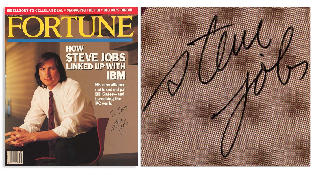 Steve Jobs Signed ''Fortune'' Magazine Cover From 1989 -- With an LOA From the Consignor, Jobs' Limousine Driver -- With JSA COA