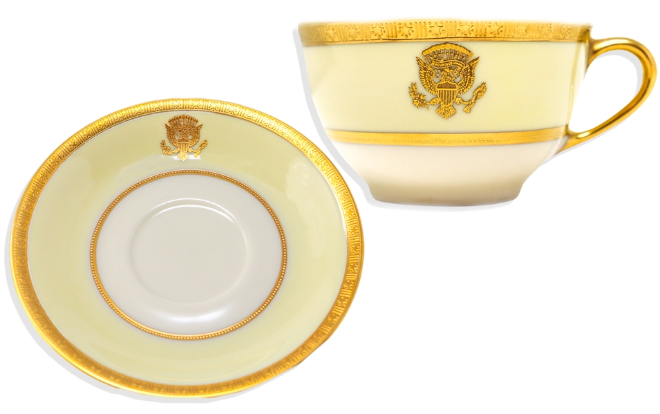 President Woodrow Wilson Official White House China Cup & Saucer -- Fine Condition