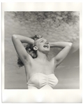 Original 8 x 10 Photograph of Marilyn Monroe Taken by Andre de Dienes in 1949 -- The Famed Tobey Beach Photo Session