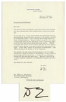 Dwight Eisenhower 1953 Letter Signed Regarding His Supreme Court Appointment -- ...I shall...restore some of the prestige that the Court lost...through the New Deal and Fair Deal...