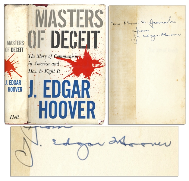 J. Edgar Hoover Signed ''Masters of Deceit The Story of Communism in America and How to Fight It''
