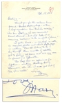 Mary Astor Autograph Letter Signed -- ...Now all I have to do is dig through three months of clutter, get to feeling at home and sit my ass in front of a typewriter...