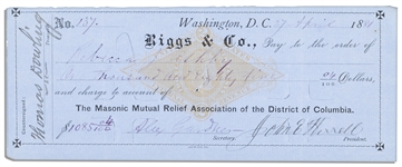 Civil War Photographer Alexander Gardner Signed Check