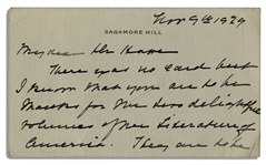 Edith Roosevelt Autograph Note Signed to Scribner's Editor Will David Howe