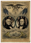 Hand-Colored Campaign Banner for the 1848 Free Soil Presidential Ticket That Opposed Slavery & Swung the Election to Zachary Taylor -- Featuring Martin Van Buren & Lithographed by Nathaniel Currier