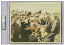 Original 10 x 8 Photo of Jackie Kennedy in Her Pink Suit Taken by Cecil W. Stoughton the Morning of the Assassination -- Encapsulated & Authenticated by PSA as Type I Photograph