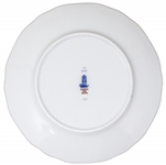 Margaret Thatcher Personally Owned China -- Colorful Cake Plate in a Navy Blue Floral Pattern