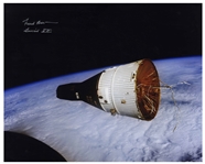 Frank Borman Signed 20'' x 16'' Photo of the ''Golden Ribbons'' Gemini VII Spacecraft