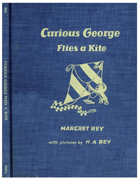 H.A. Rey Signed and Drawn Sketch of Curious George, Within ''Curious George Flies a Kite''