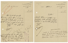 Lot of Two Egyptology Documents Signed by Georges Legrain From 1910 While Working in Upper Egypt